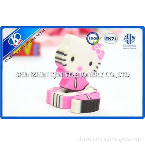 Hello Kitty Customized Cartoon Fun Kids Erasers / Children